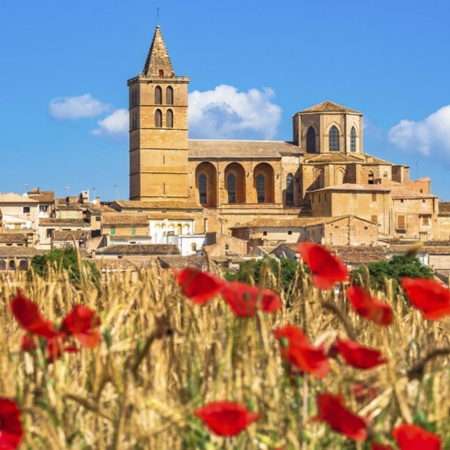 Panoramablick auf Sineu in Mallorca (Balearen)