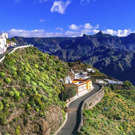 Vista panorâmica de Artenara (Gran Canária, Ilhas Canárias)