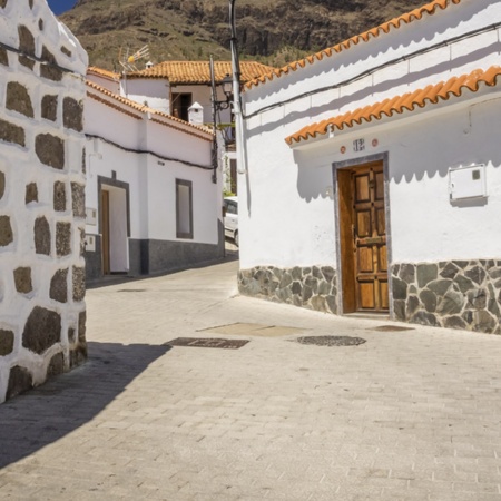 Casas típicas de Fataga en la isla de Gran Canaria (Islas Canarias)