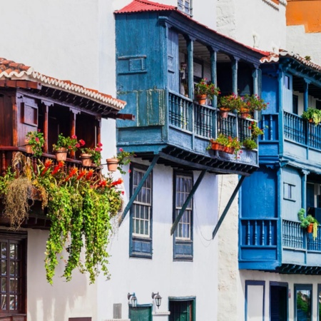 Balcones en Santa Cruz de la Palma, Isla de la Palma. Islas Canarias