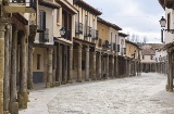 Traditional colonnades in Ampudia (Palencia, Castilla y Leon)