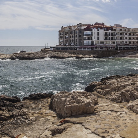 Vue de L'Escala, dans la province de Gérone (Catalogne)