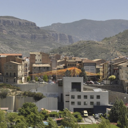 Vue panoramique de La Pobla de Segur, dans la province de Lleida (Catalogne)