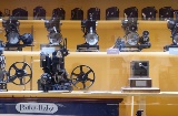 Display case with exhibits in the Girona Cinema Museum