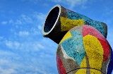 Detail of the "Woman and bird" sculpture in Joan Miró Park
