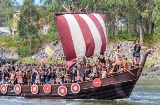 Landing during the Viking Procession in Catoira