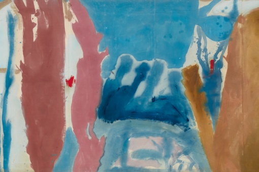 Helen Frankenthaler. Otwarta ściana (Open Wall), 1953. Olej na płótnie 136,5x332,7 cm. Fundacja Helen Frankenthaler, Nowy Jork