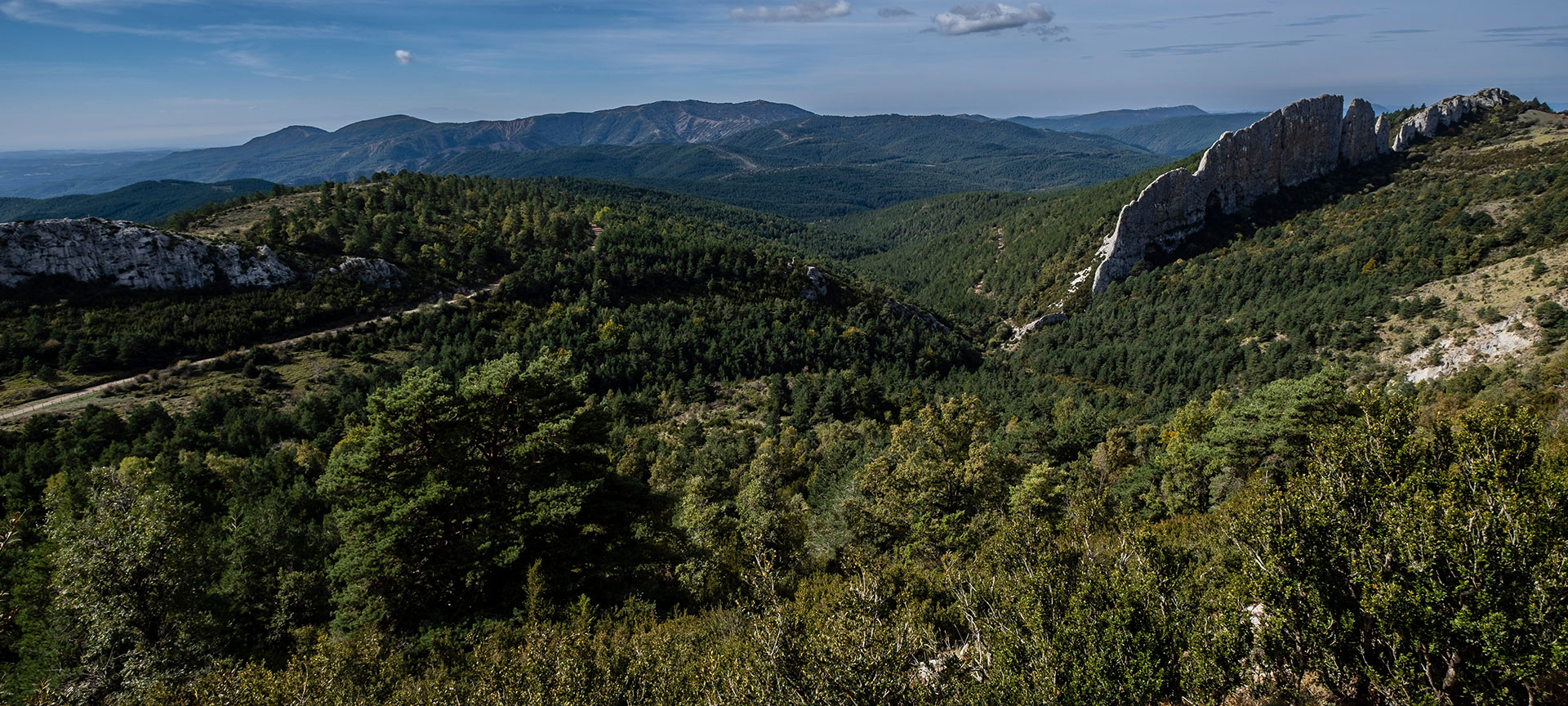 General view of the protected landscape of the Sierra de Santo Domingo, Biel, Zaragoza, Aragon General view of the protected landscape of the Sierra de Santo Domingo, Biel, Zaragoza, Aragon