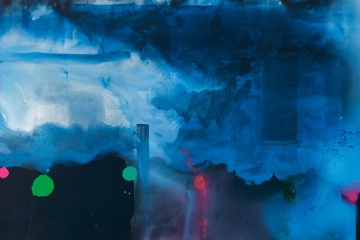 Helen Frankenthaler. Contemplando las estrellas (Star Gazing), 1989. Acrílico sobre lienzo 181,6x365,8 cm. Helen Frankenthaler Foundation, New York.
