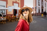 Turista a San Cristóbal de La Laguna, Tenerife, Isole Canarie