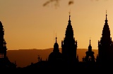 Torri della Cattedrale di Santiago al tramonto