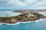 Vue de Santander et du palais de la Magdalena