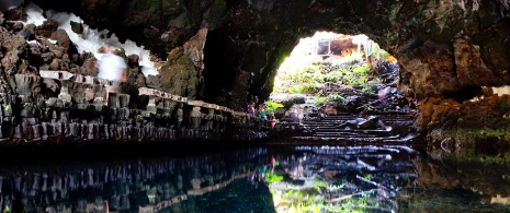 Vista interior de Jameos del Agua, Haría, Lanzarote, Ilhas Canárias