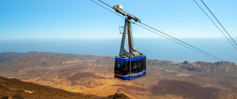 Teleférico del Teide subiendo al volcán. Tenerife